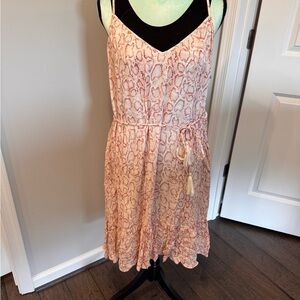 Anthropologie Tart Pink Snake Print Midi Dress